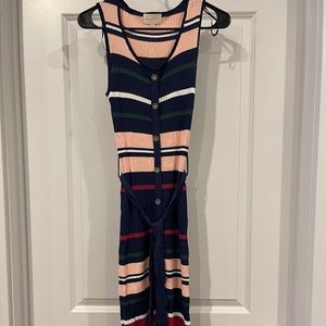 MELLODAY *tight fitted* Striped Midi Dress.  